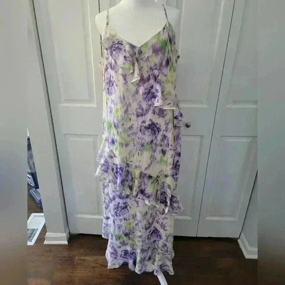 Scoop Women’s Ruffle Slip Bias Cut  Sleevless Dress Size Large - Picture 2 of 7